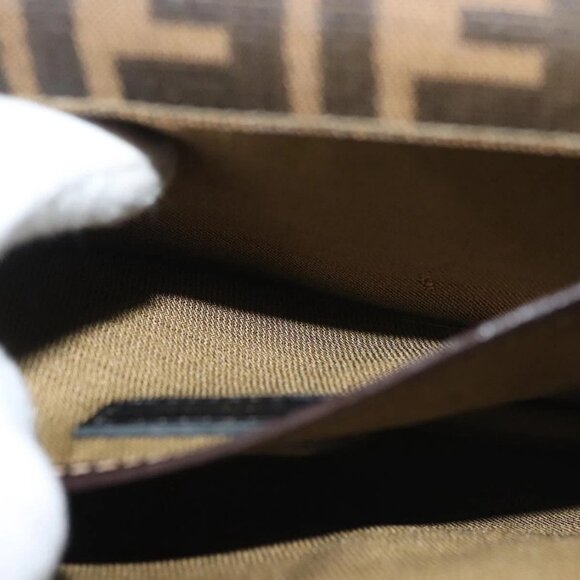 FENDI Zucca Canvas Shoulder Bag Black Brown Auth 129768 - Picture 13 of 16